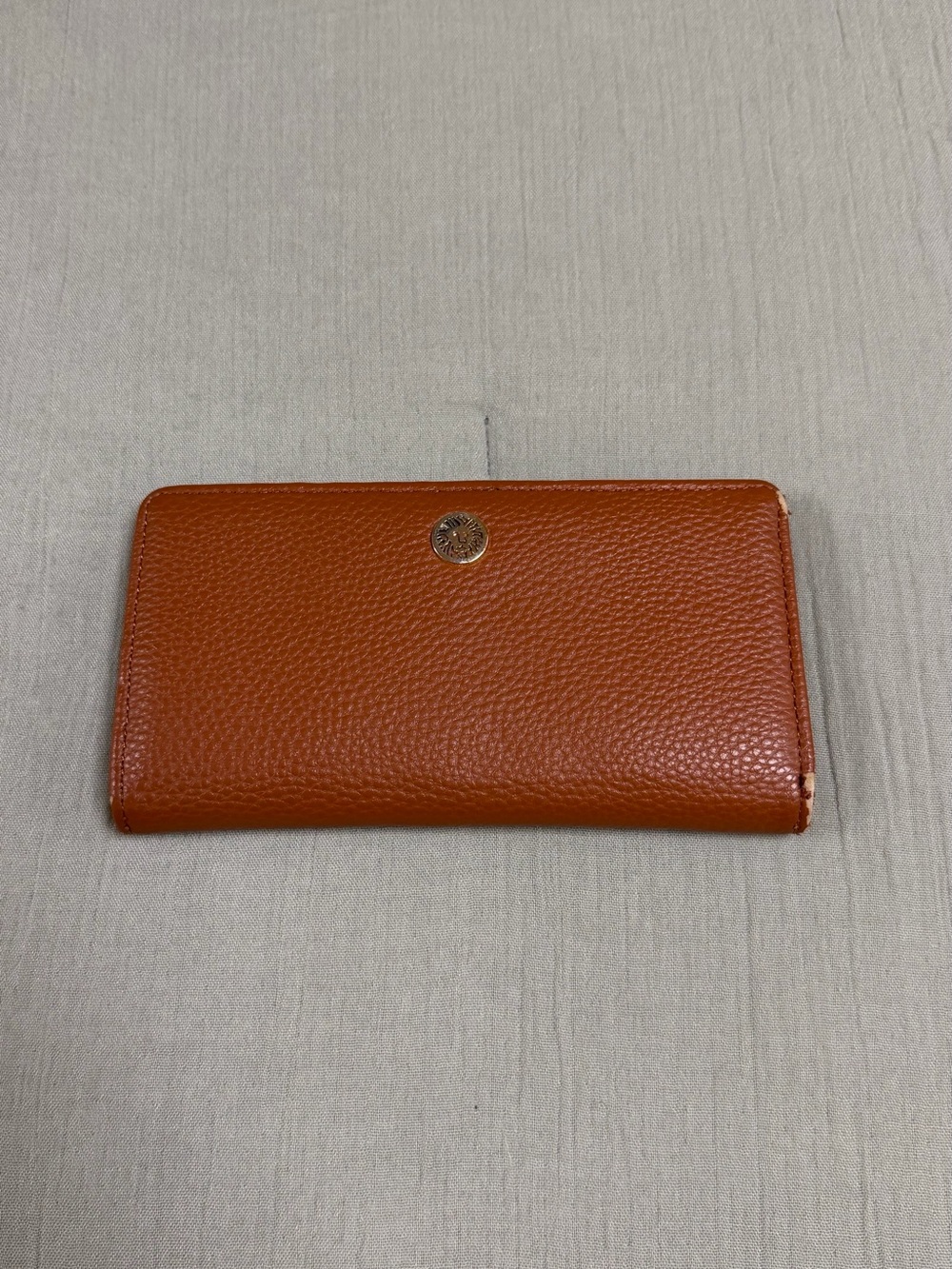 Women's Leather Long Wallet - Cognac Brown